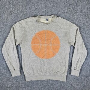 H&M‎ Divided Basketball "Nothing But Net" Graphic Sweatshirt Gray Men's Size XS
